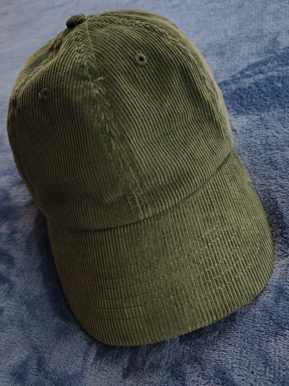 Olive Green Corduroy Baseball Cap - Men